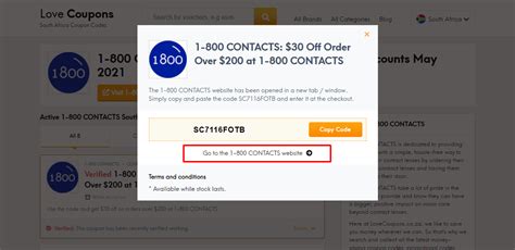 Ordering from 1800 contacts